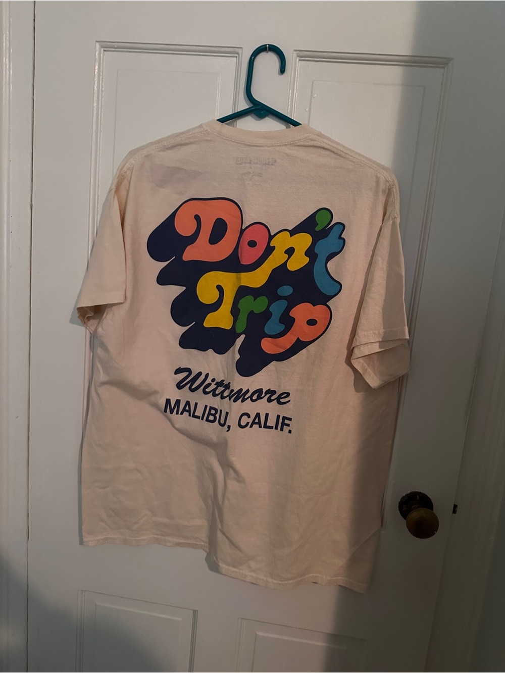 Free & Easy "Don't Trip" Graphic Tee in Cream NWOT XL